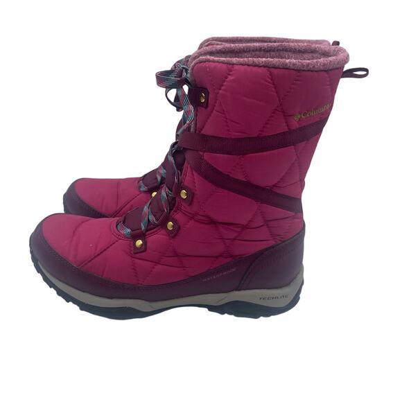 Columbia Cascara Omni Heat Waterproof 200g Insulated Tall Pink Boots Womens 7 - Picture 1 of 8